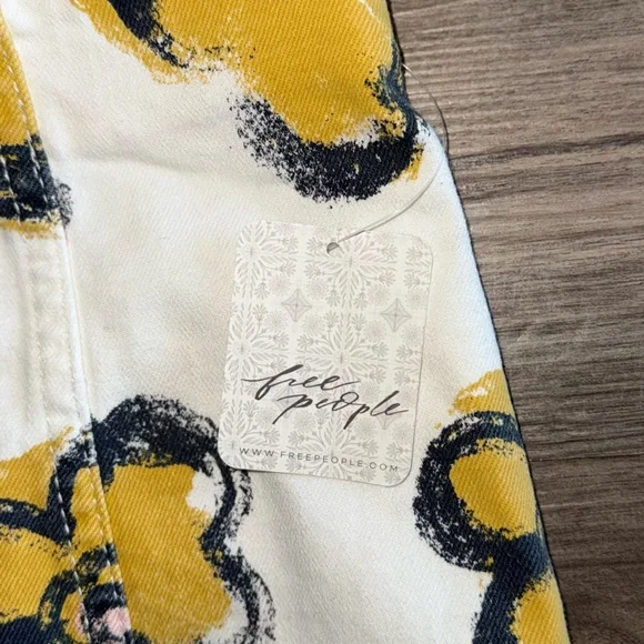 NWT FREE PEOPLE Floral Denim Skirt - Picture 4 of 5